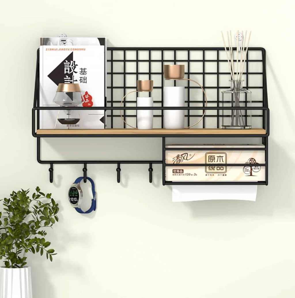 Wall Mounted Storage Shelf – Multi-Functional Organizer Rack for Books, Cosmetics, Keys & Home Decor