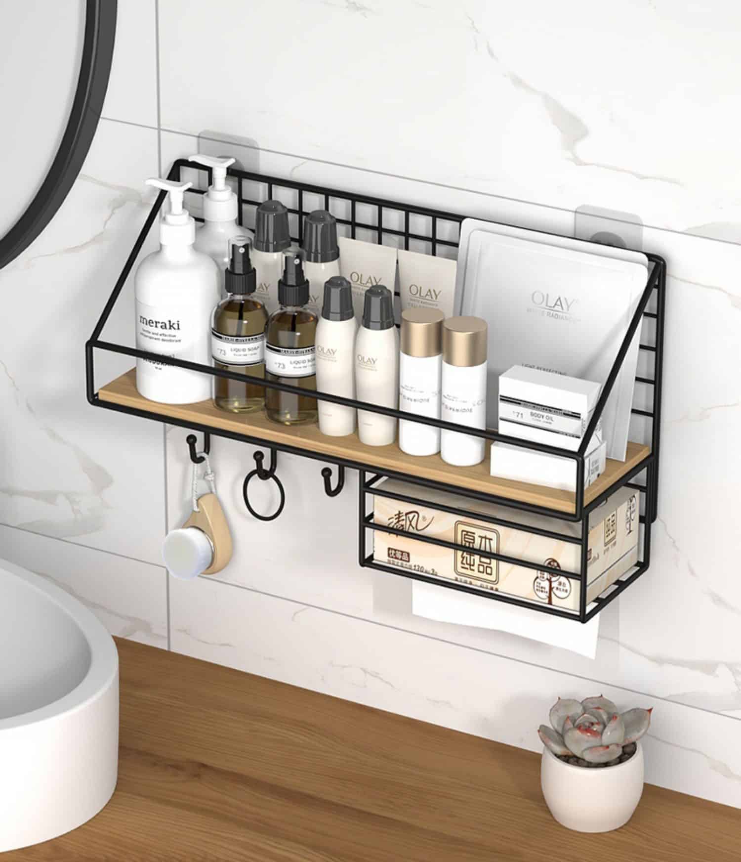 Wall Mounted Storage Shelf – Multi-Functional Organizer Rack for Books, Cosmetics, Keys & Home Decor
