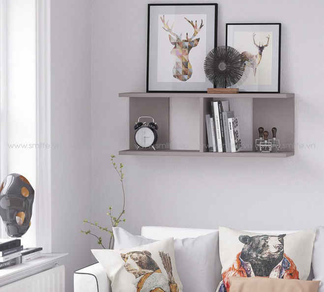 Minimalist Wall Mounted Wooden Bookshelf | Small Floating Shelf for Books & Home Decor