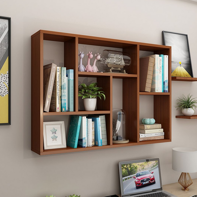 Modern Wall Mounted Wooden Bookshelf Cabinet | Floating Storage Unit with Doors for Home & Office