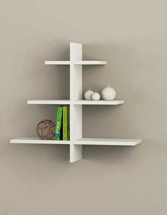 Tree Shaped Wooden Wall Bookshelf | Modern Space-Saving Decorative Shelf for Living Room