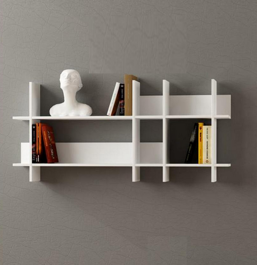 Wall Mounted Wooden Bookshelf | Modern Storage Shelf for Students & Home Office