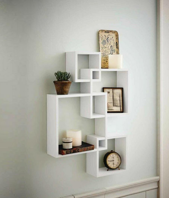 Wall Mounted Wooden Square Shelf – Modern Floating Display Rack for Living Room & Home Decor