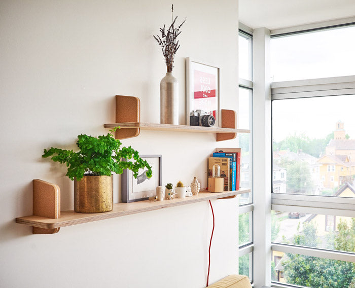 Wooden Wall Mounted Shelf for Living Room – Modern Floating Wall Shelf for Books, Plants, Frames & Home Decor